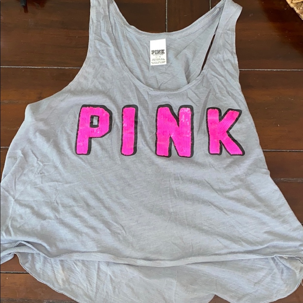 PINK Sequin Tank Top